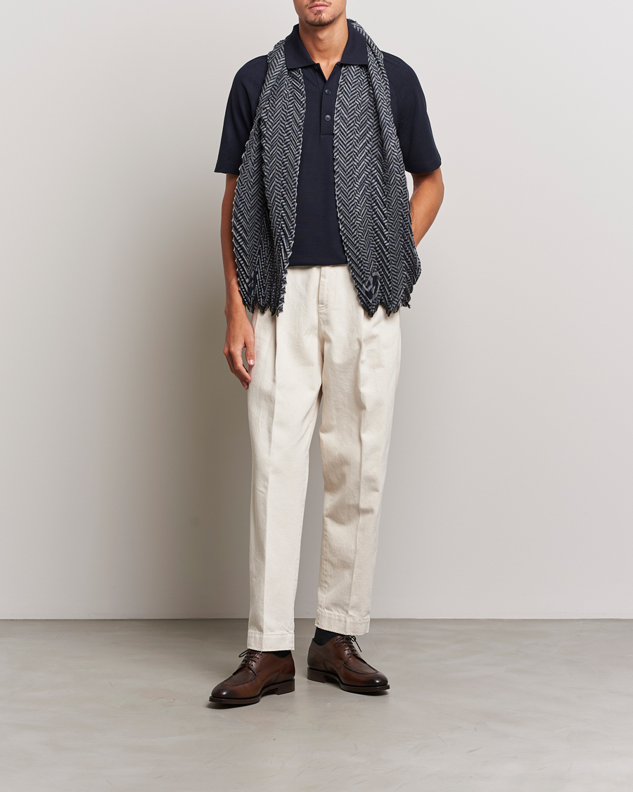 Mies | Pikeet | Giorgio Armani | Cotton/Cashmere Raglan Sleeve Polo Navy