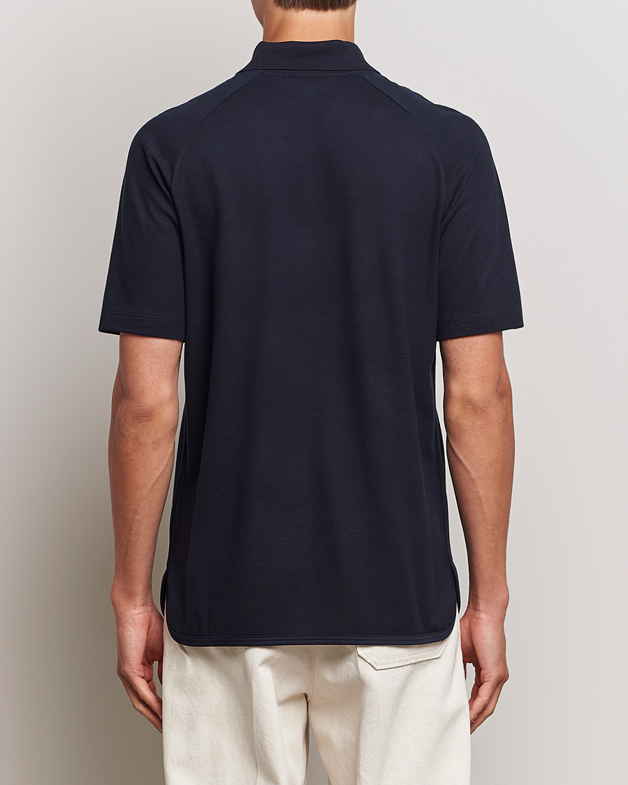Mies | Pikeet | Giorgio Armani | Cotton/Cashmere Raglan Sleeve Polo Navy