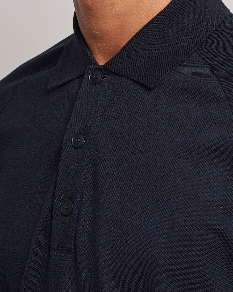Mies | Pikeet | Giorgio Armani | Cotton/Cashmere Raglan Sleeve Polo Navy