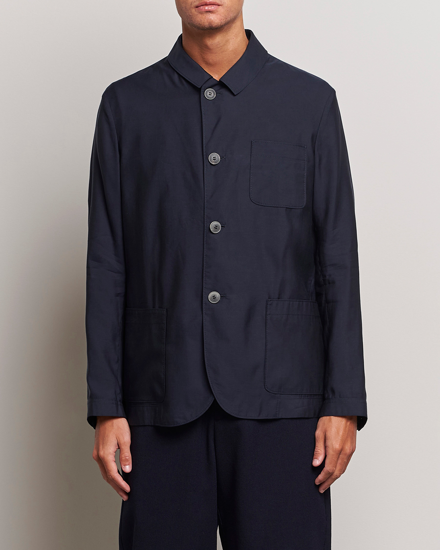 Mies |  | Giorgio Armani | Lightweight Silk Blend Chore Jacket Navy