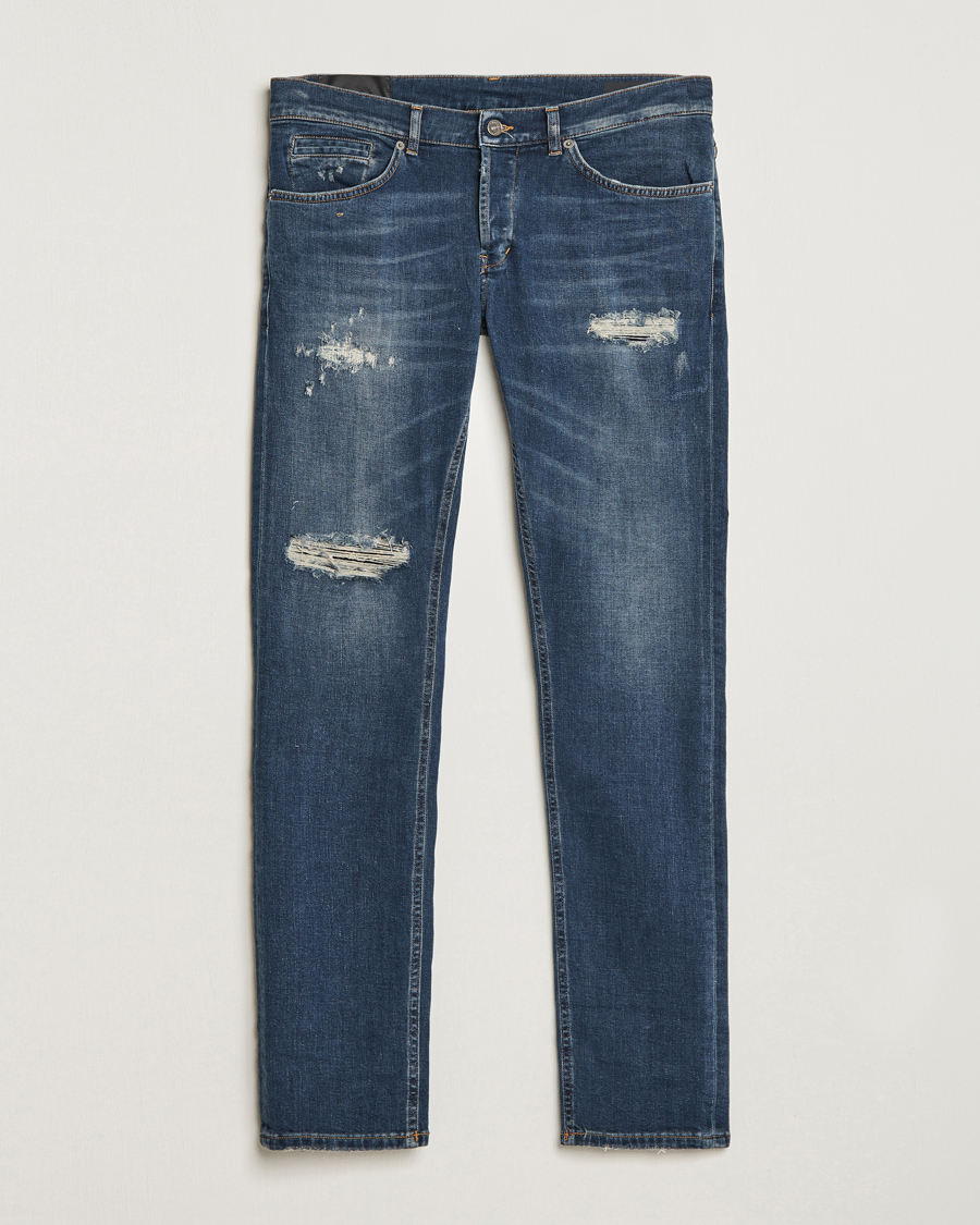 Mies | Farkut | Dondup | George Destroyed Jeans Dark Blue
