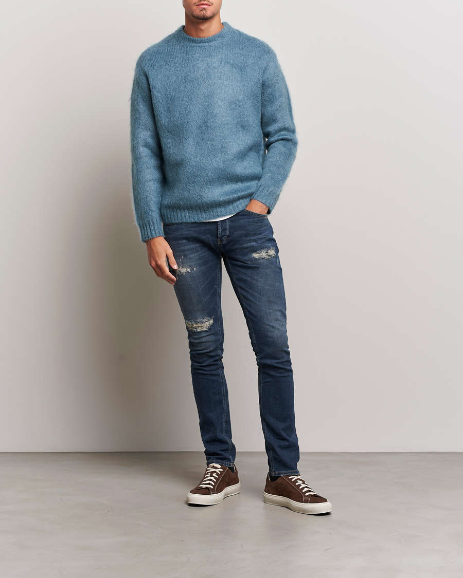 Mies | Farkut | Dondup | George Destroyed Jeans Dark Blue
