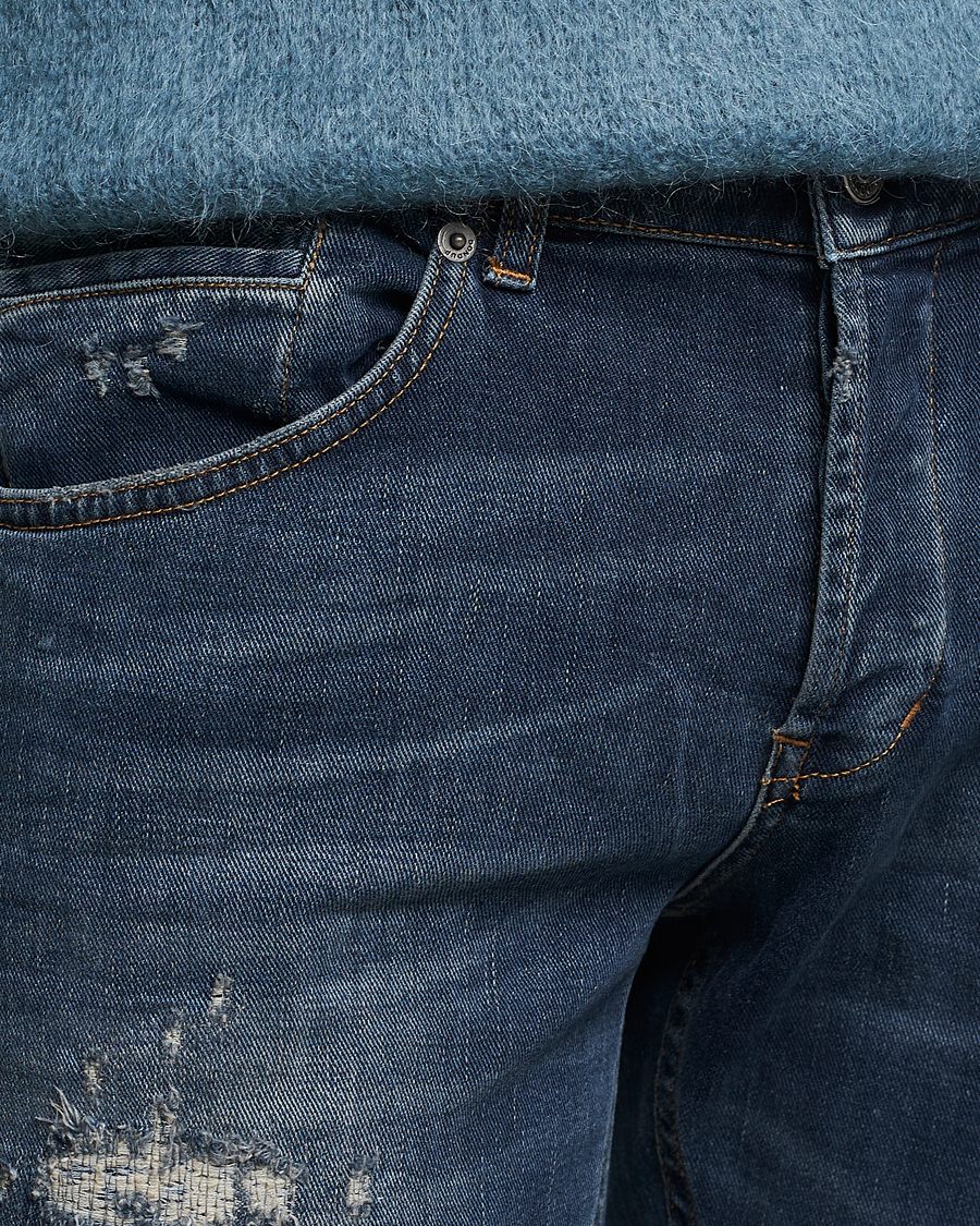 Mies | Farkut | Dondup | George Destroyed Jeans Dark Blue