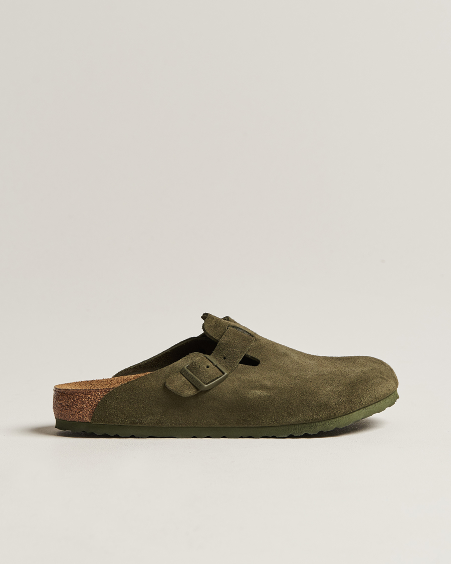 Mies | BIRKENSTOCK Boston Classic Footbed Thyme Green Suede | BIRKENSTOCK | Boston Classic Footbed Thyme Green Suede
