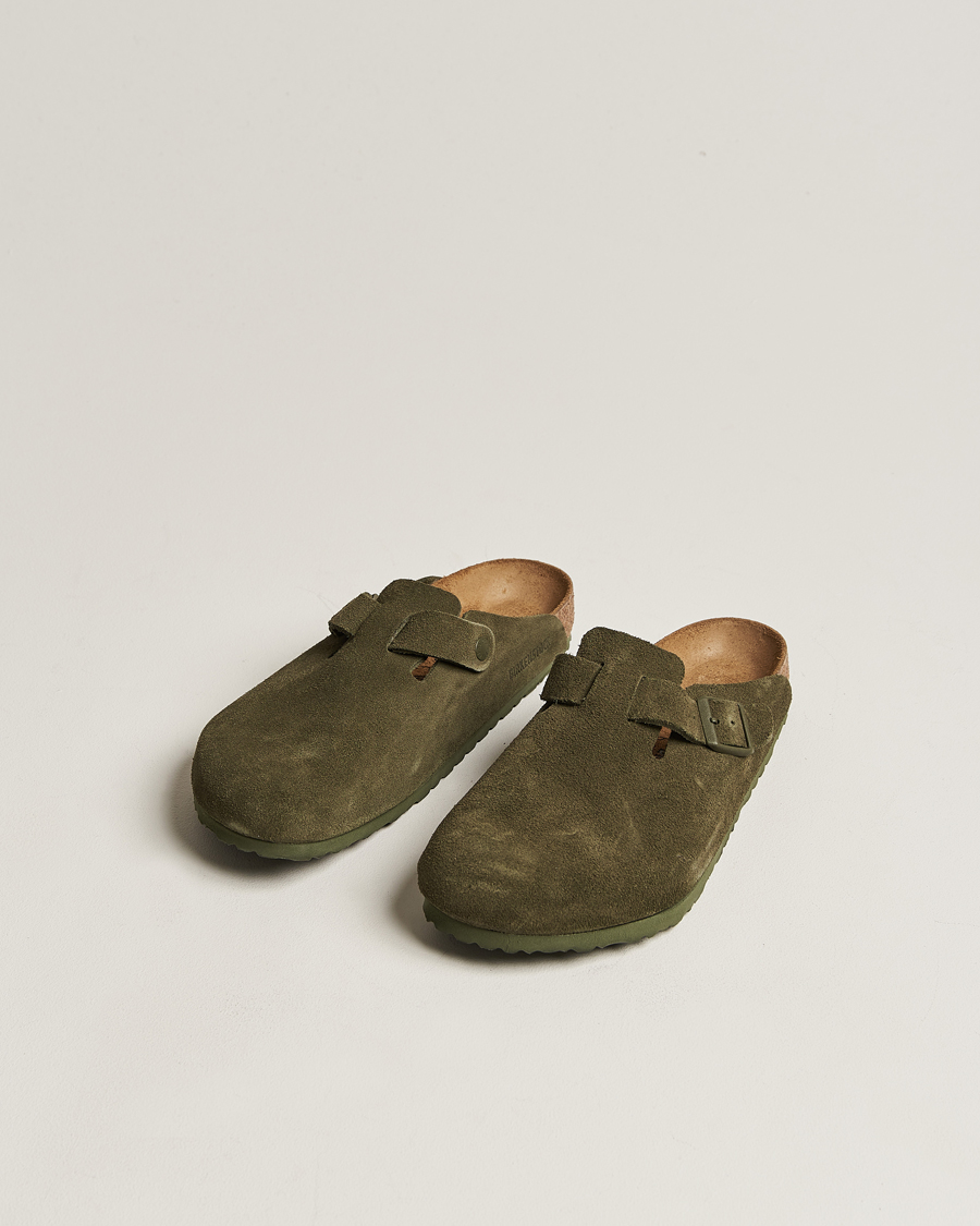 Mies | BIRKENSTOCK Boston Classic Footbed Thyme Green Suede | BIRKENSTOCK | Boston Classic Footbed Thyme Green Suede