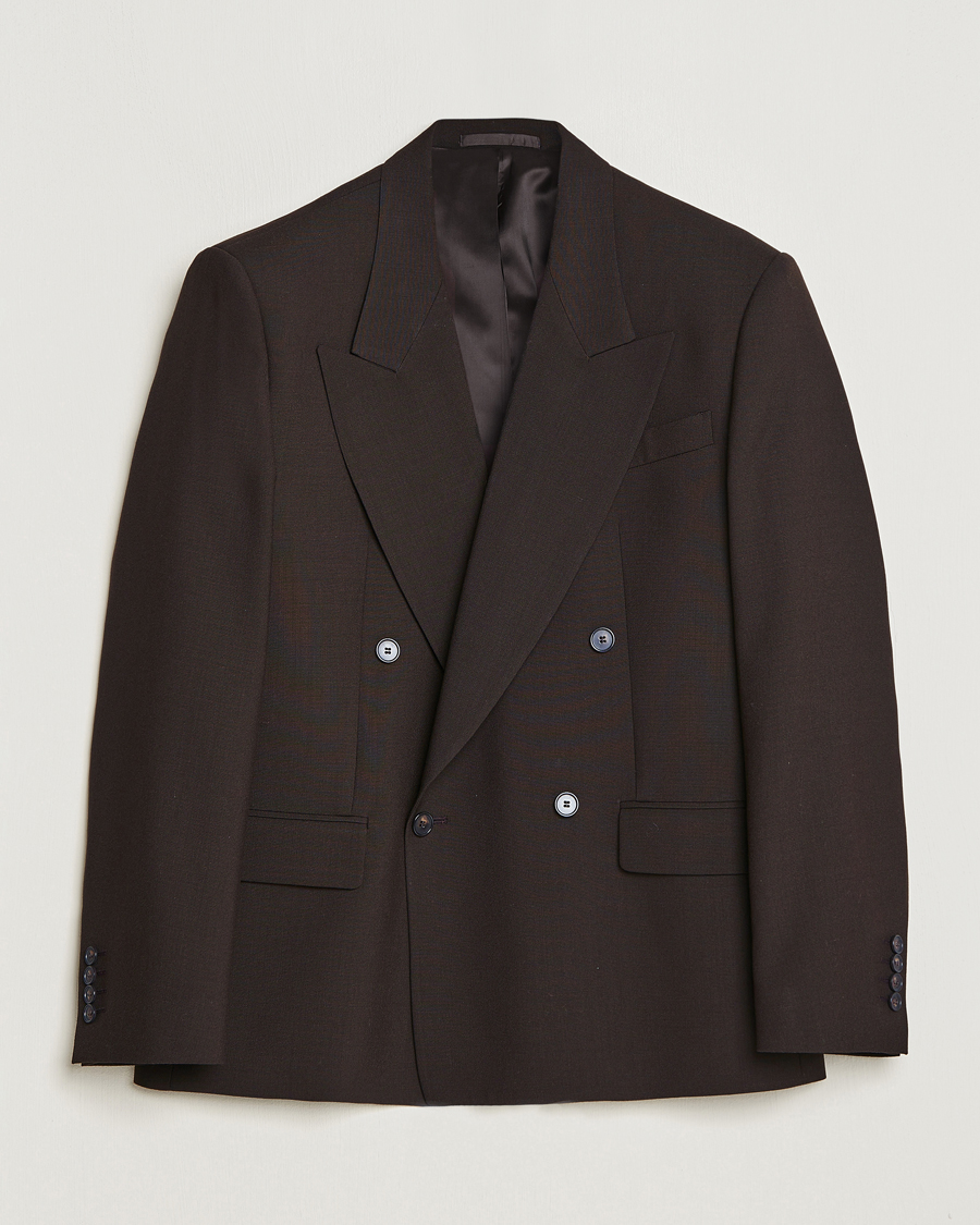 Mies | Pikkutakit | Filippa K | Boxy Wool Double Breasted Blazer Dark Chocolate