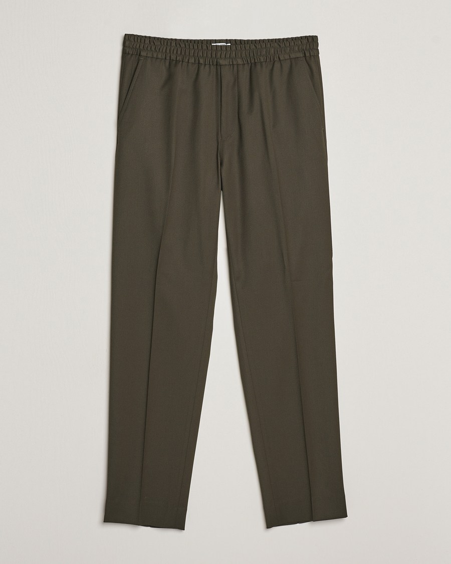 Mies | Housut | Filippa K | Relaxed Terry Wool Trousers Dark Forest Green