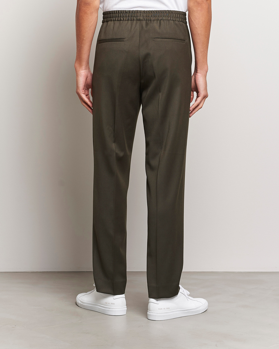 Mies | Housut | Filippa K | Relaxed Terry Wool Trousers Dark Forest Green