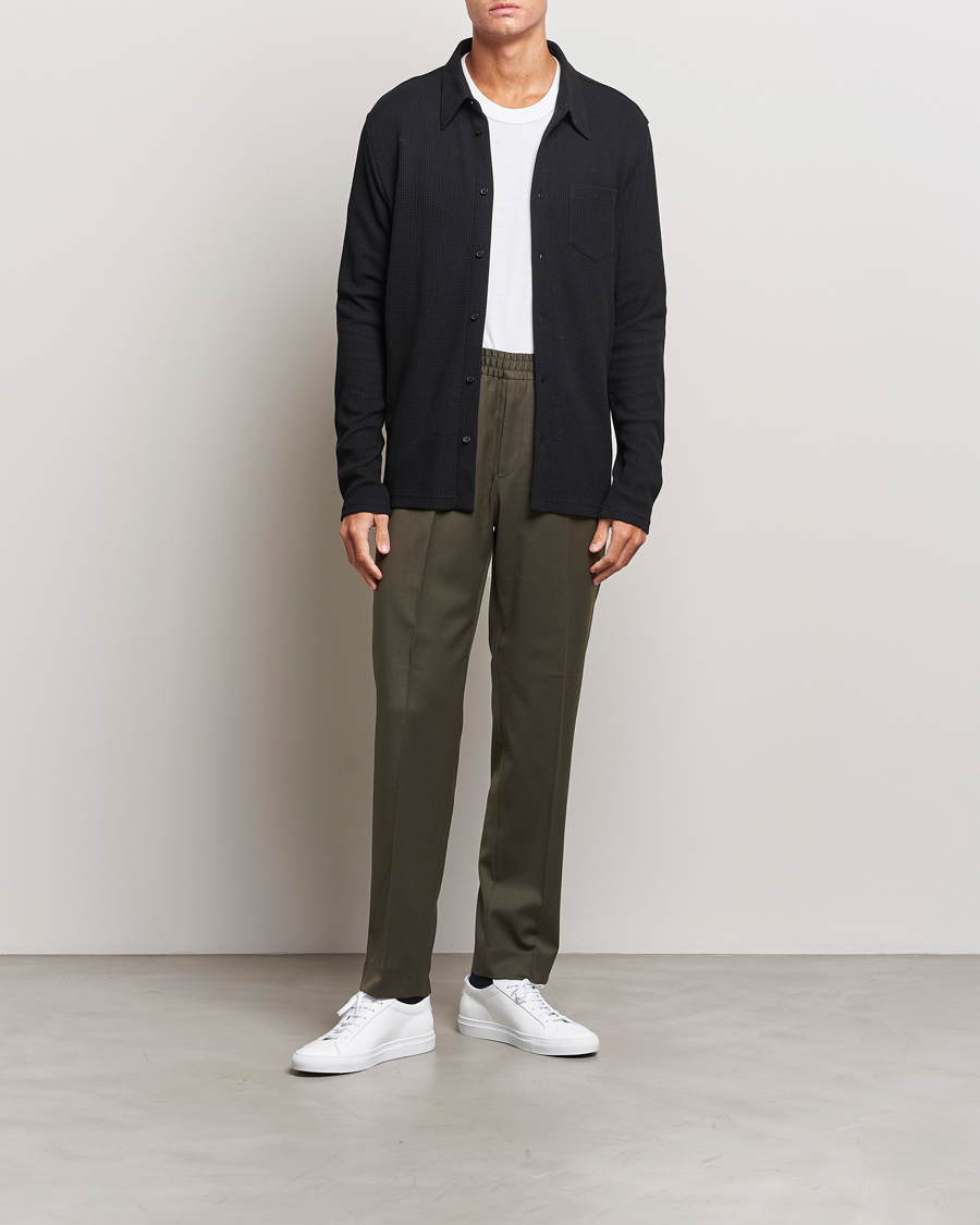 Mies | Kauluspaidat | Filippa K | Waffle Jersey Shirt Black