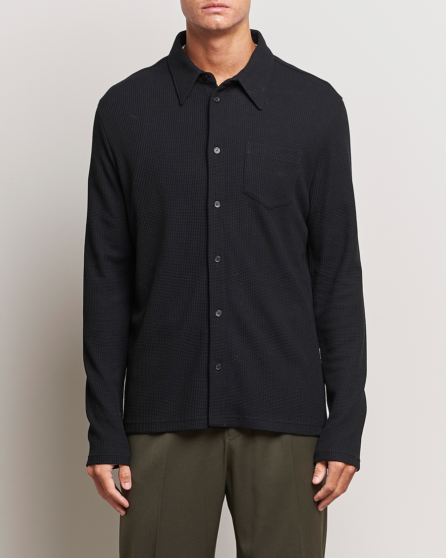 Mies | Rennot paidat | Filippa K | Waffle Jersey Shirt Black