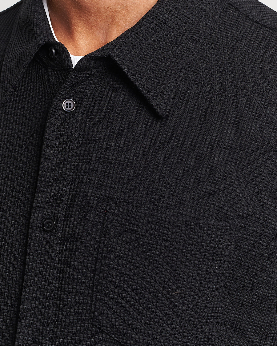 Mies | Kauluspaidat | Filippa K | Waffle Jersey Shirt Black