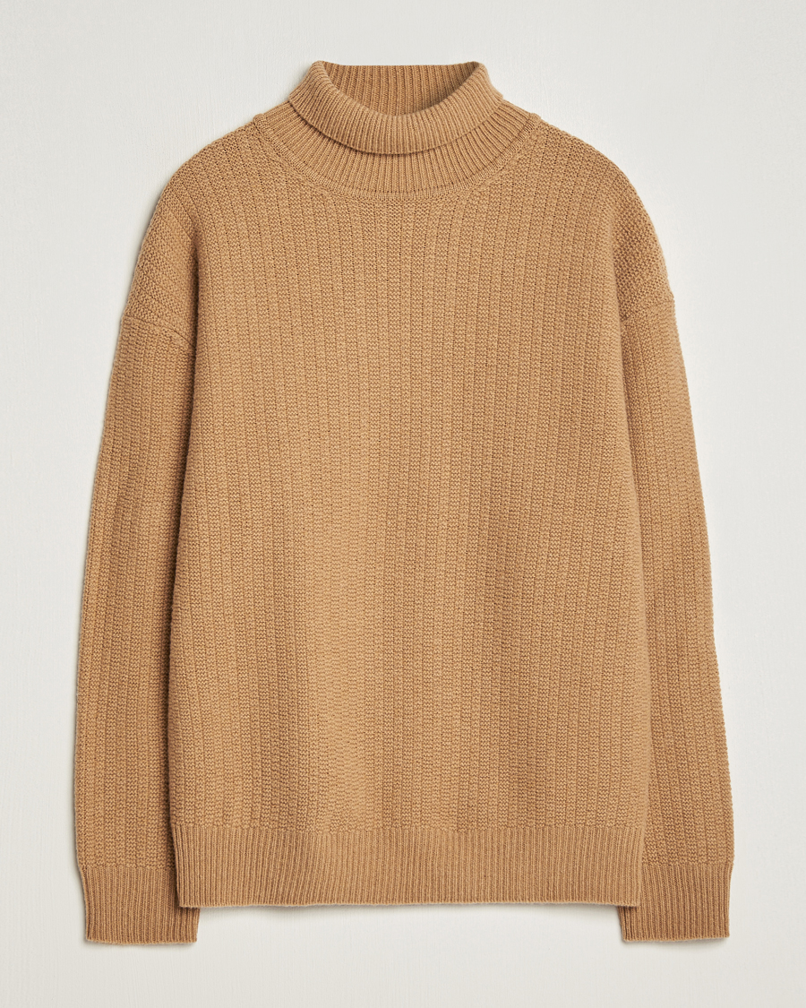 Mies | Puserot | Filippa K | Wool Structured Polo Camel