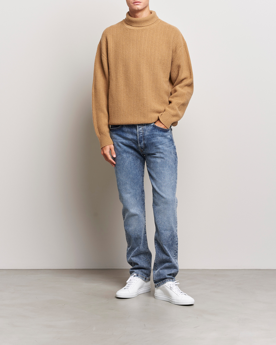 Mies | Puserot | Filippa K | Wool Structured Polo Camel