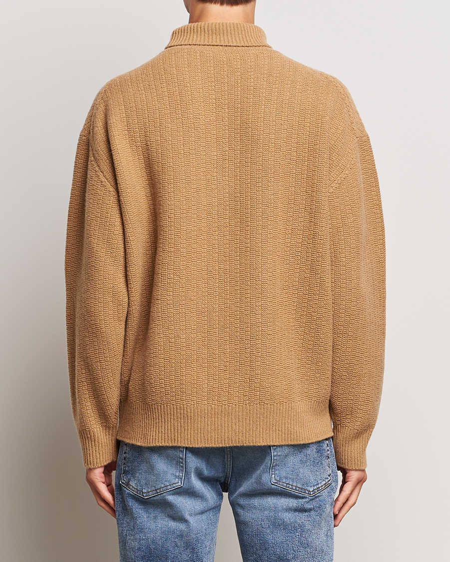 Mies | Puserot | Filippa K | Wool Structured Polo Camel
