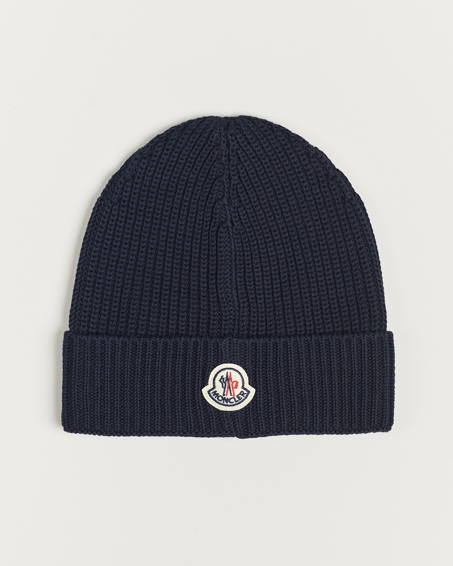 Mies | Moncler Logo Embossed Beanie Navy | Moncler | Logo Embossed Beanie Navy