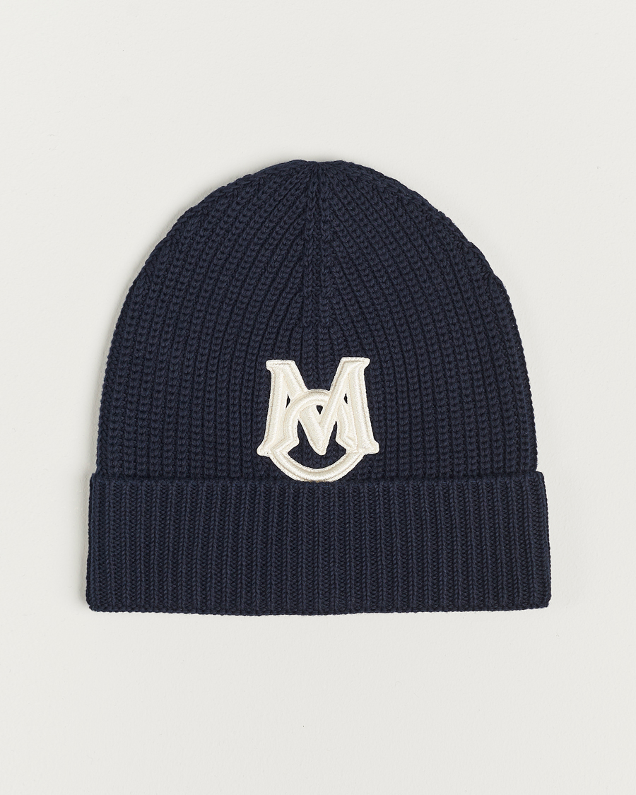 Mies | Moncler Logo Embossed Beanie Navy | Moncler | Logo Embossed Beanie Navy