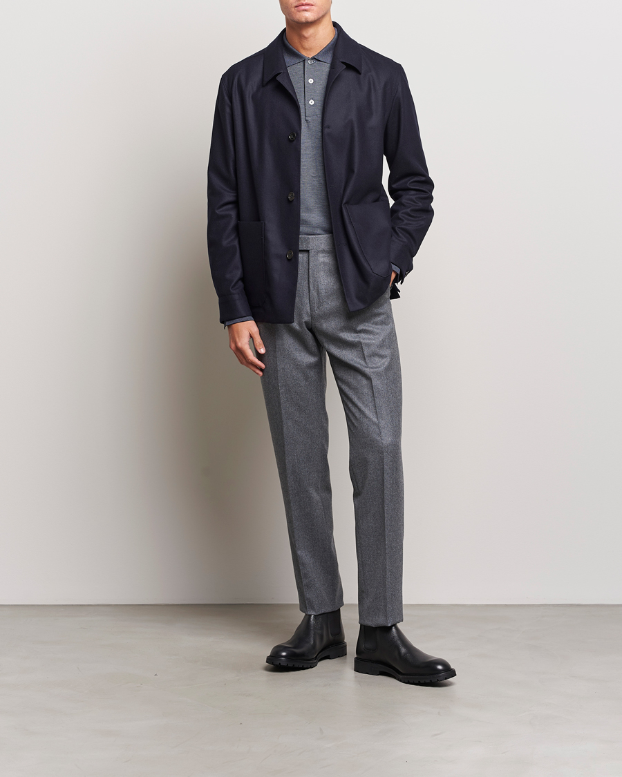 Mies | Takit | Zegna | Flannel Chore Jacket Navy