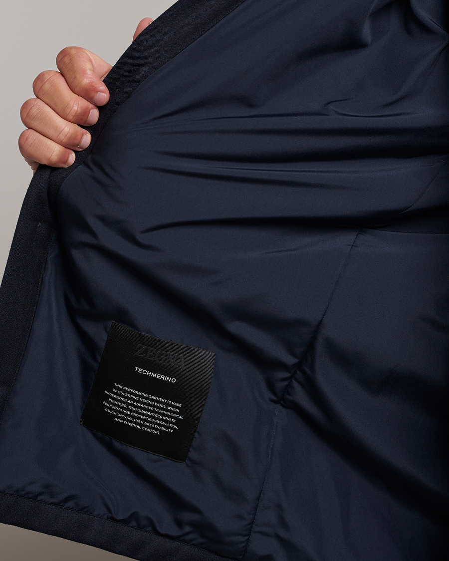 Mies | Takit | Zegna | Techmerino Flannel Shirt Jacket Navy