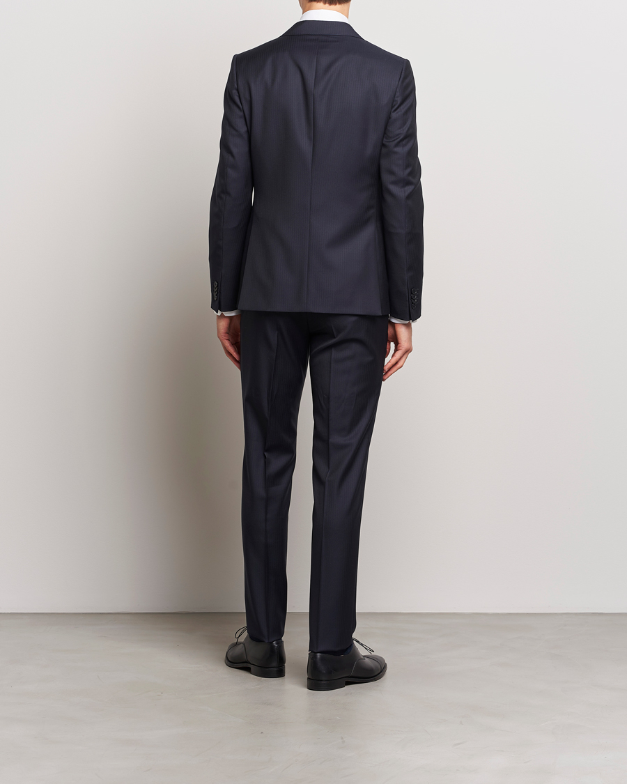 Mies | Puvut | Zegna | Tailored Tonal Stripe Wool Suit Navy