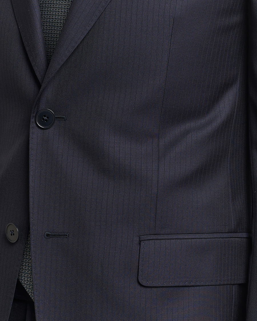 Mies | Puvut | Zegna | Tailored Tonal Stripe Wool Suit Navy