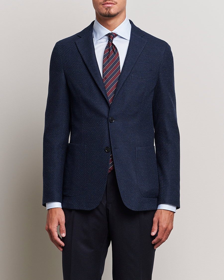 Mies | Zegna | Zegna | Unconstructed Structured Wool Blazer Navy