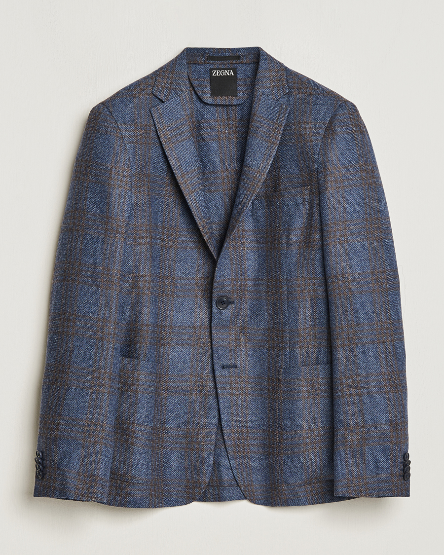 Mies | Zegna | Zegna | Unconstructed Check Wool Blazer Navy