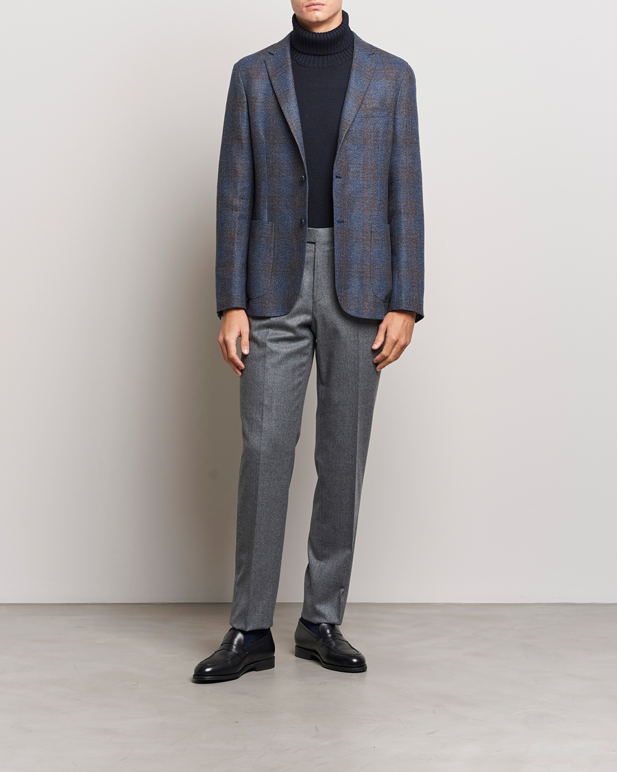 Mies | Pikkutakit | Zegna | Unconstructed Check Wool Blazer Navy