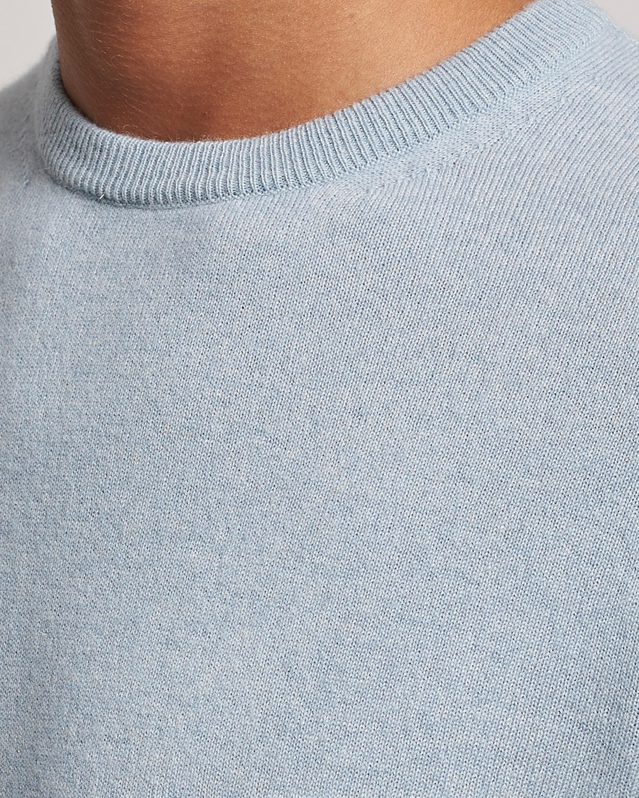 Mies | Puserot | Zegna | Oasi Cashmere Crew Neck Light Blue