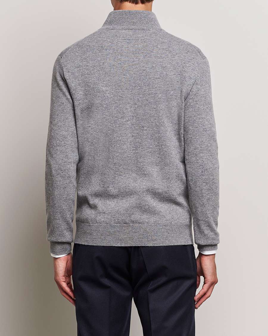 Mies | Puserot | Zegna | Oasi Cashmere Half Zip Grey Melange