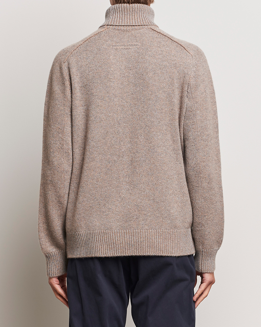 Mies | Puserot | Zegna | 5 Gauge Cashmere Rollneck Beige Melange