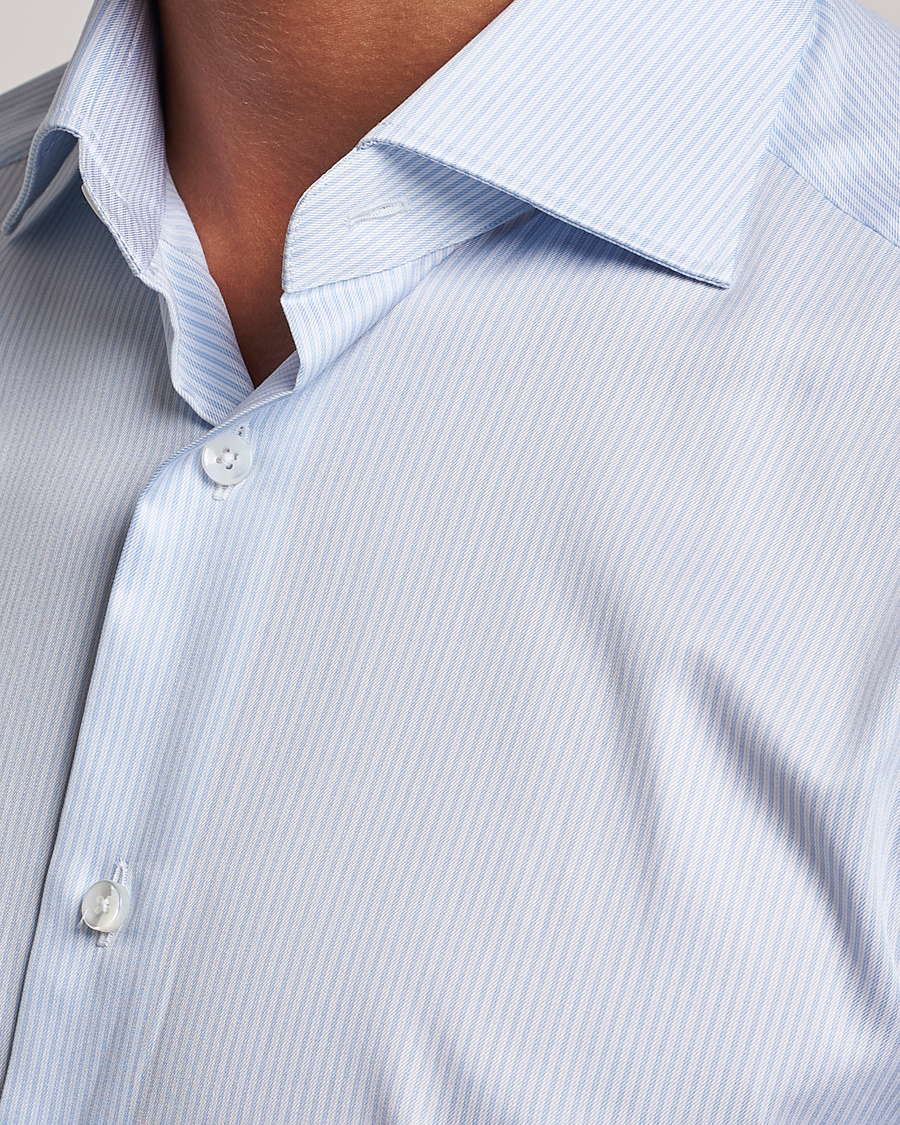 Mies | Kauluspaidat | Zegna | Slim Fit Striped Dress Shirt Light Blue