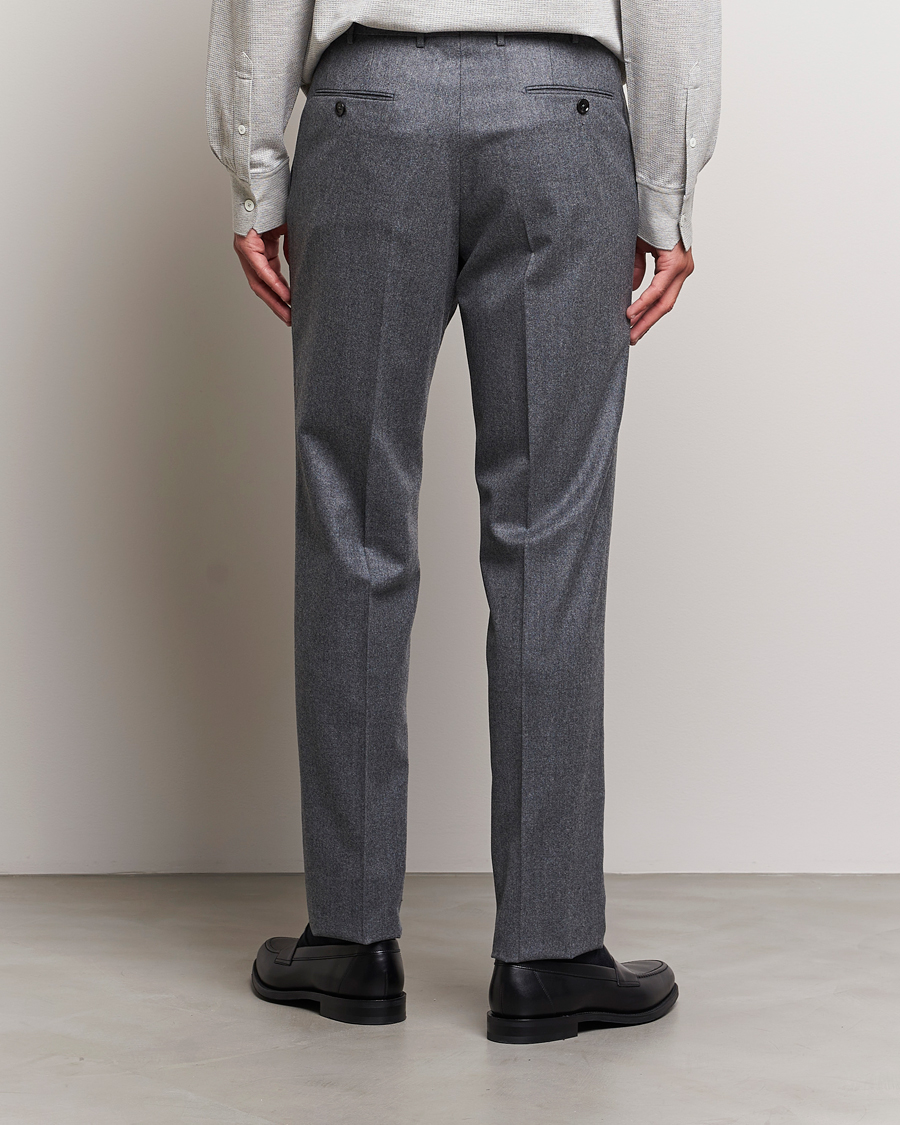 Mies | Housut | Zegna | Carded Flannel Trousers Grey Melange