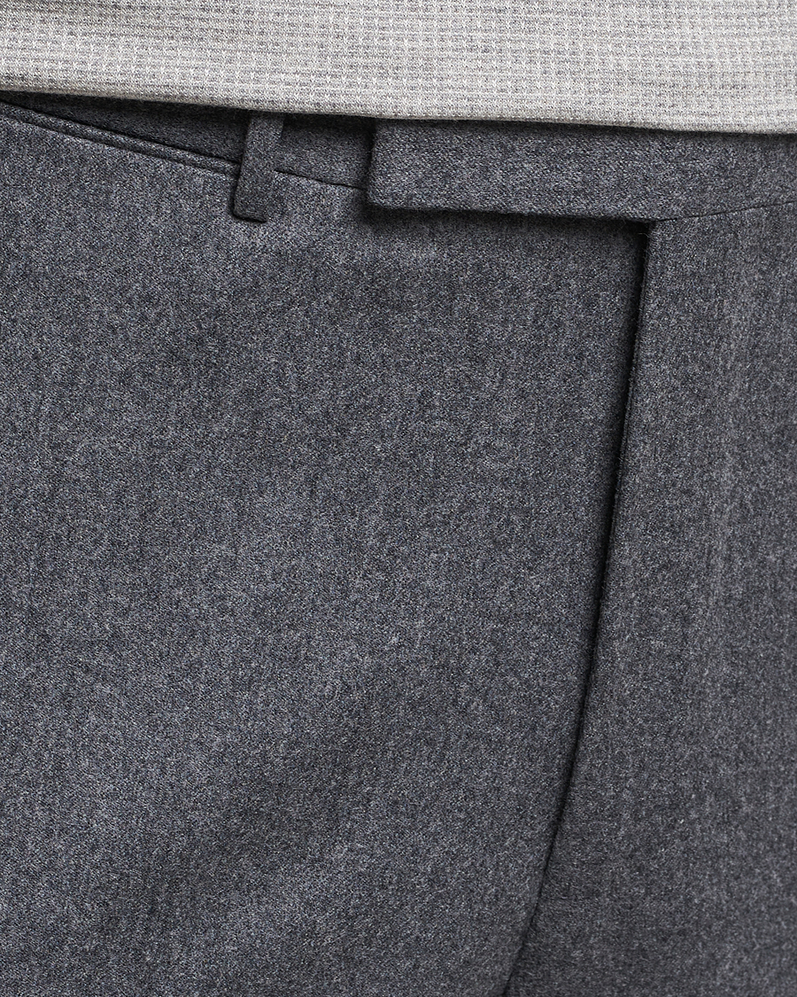 Mies | Housut | Zegna | Carded Flannel Trousers Grey Melange