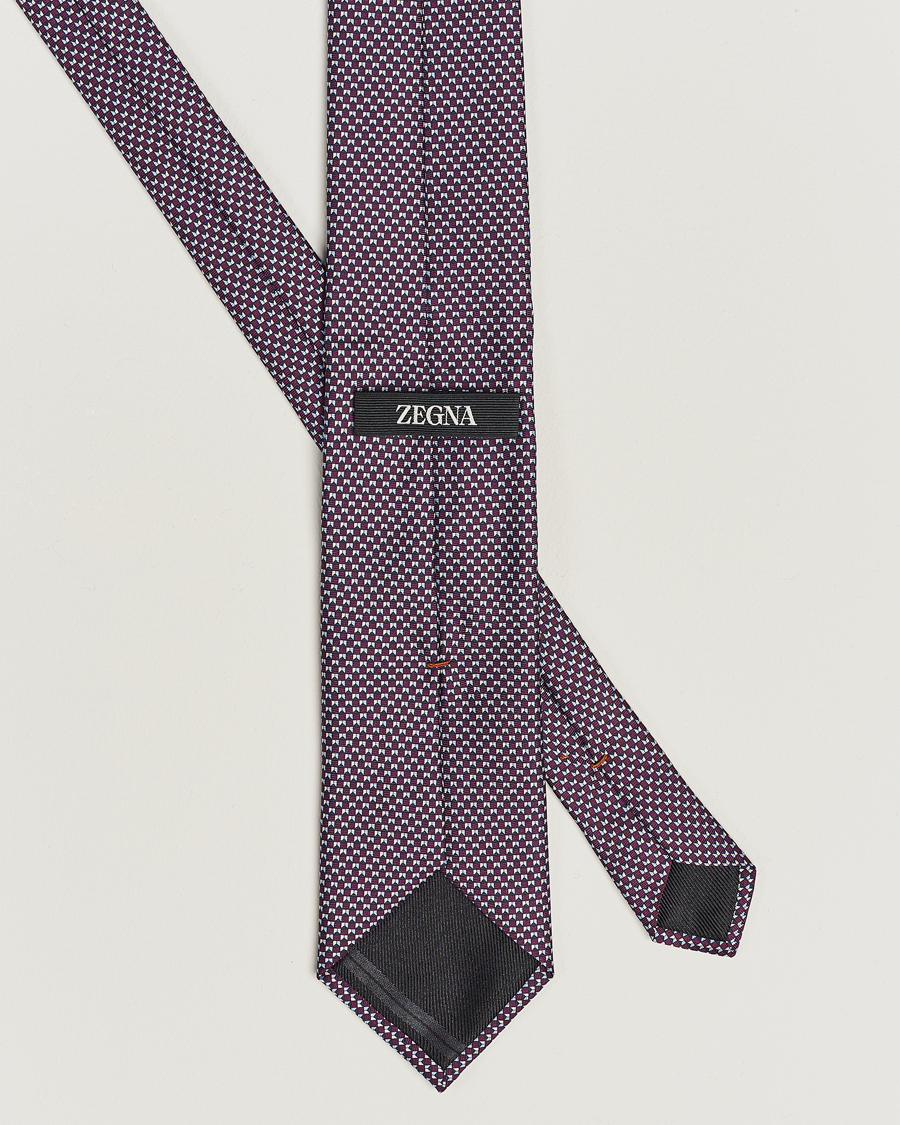 Mies | Zegna Jacquard Silk Tie Purple | Zegna | Jacquard Silk Tie Purple