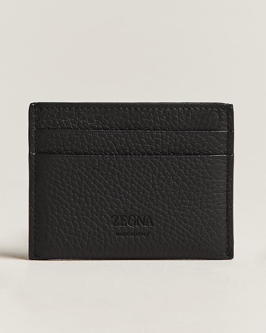 Mies |  | Zegna | Grain Leather Card Holder Black