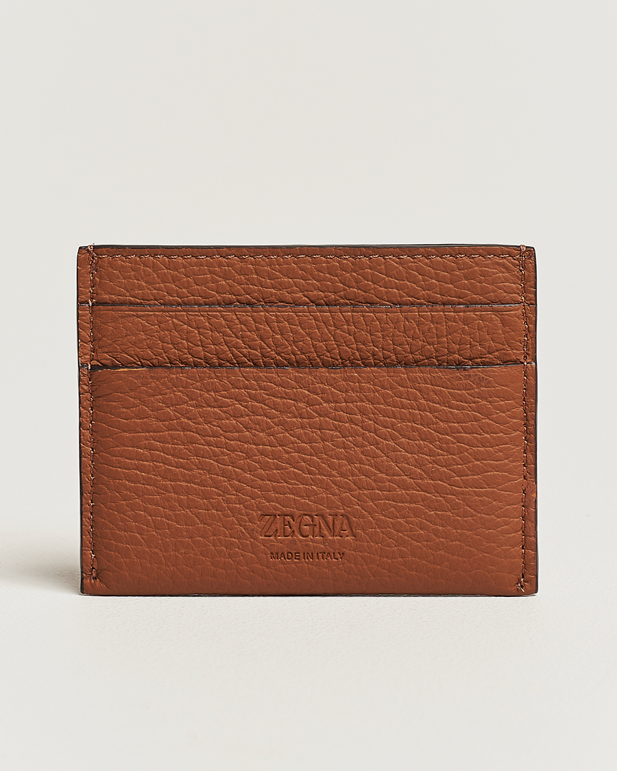 Mies | Zegna | Zegna | Grain Leather Card Holder Brown