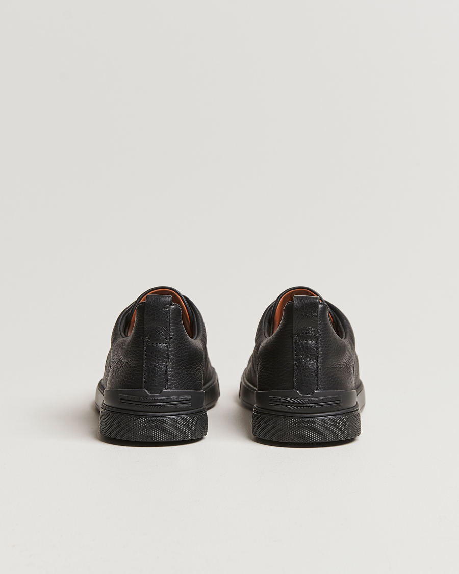 Mies | Zegna Triple Stitch Sneakers Full Black Deerskin | Zegna | Triple Stitch Sneakers Full Black Deerskin