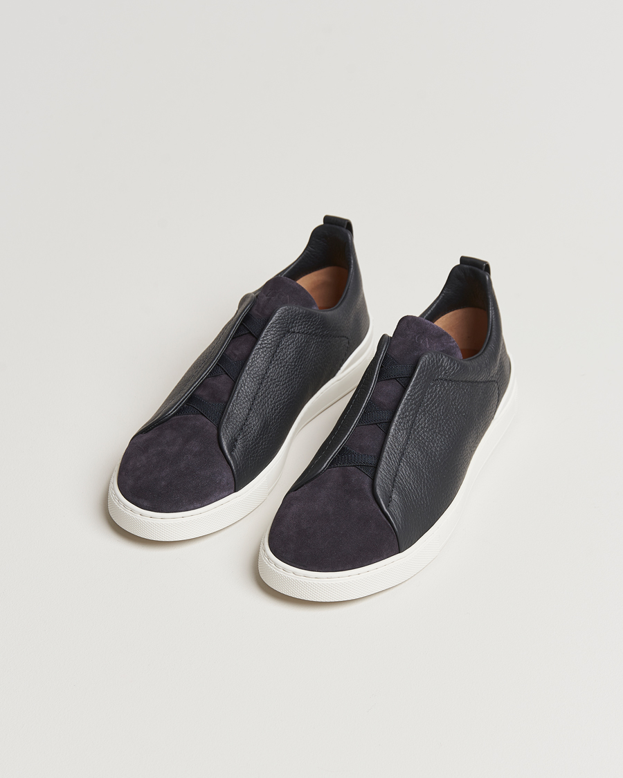 Mies | Zegna | Zegna | Triple Stitch Bi-Material Sneakers Navy
