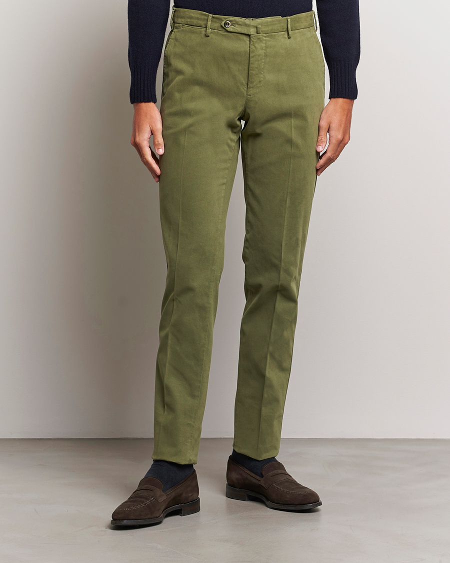 Mies | PT01 | PT01 | Slim Fit Cotton Stretch Chinos Dark Green