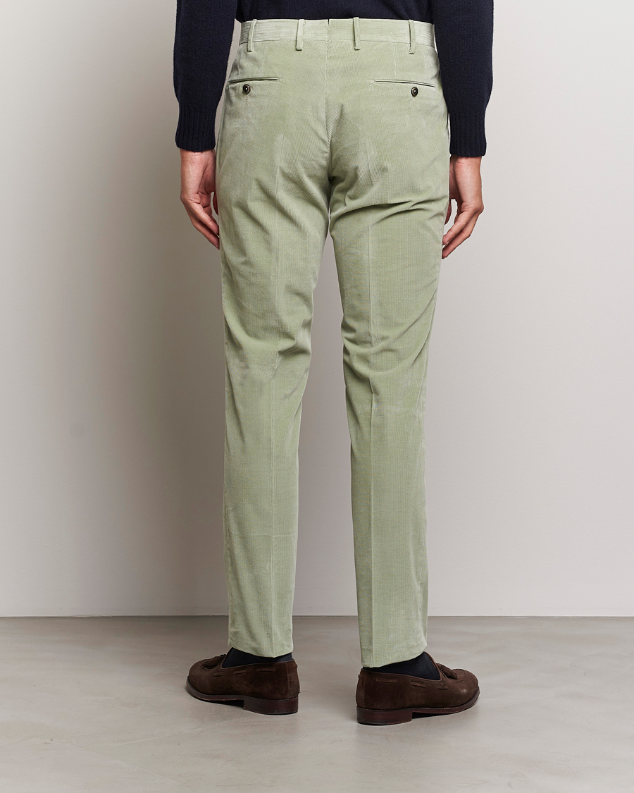 Mies | Housut | PT01 | Slim Fit Pleated Corduroy Trousers Mint