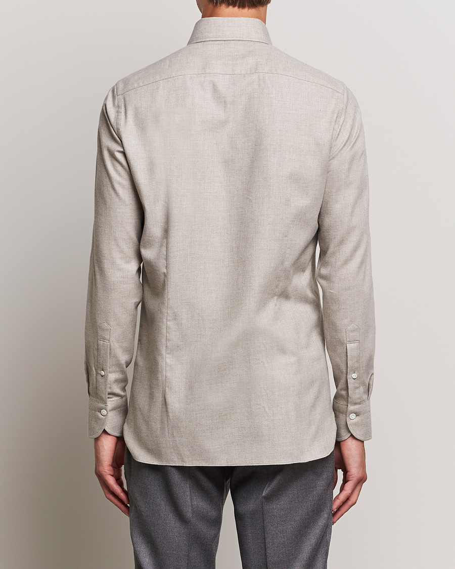 Mies | Kauluspaidat | 100Hands | Cotton/Cashmere Button Down Flannel Shirt Taupe
