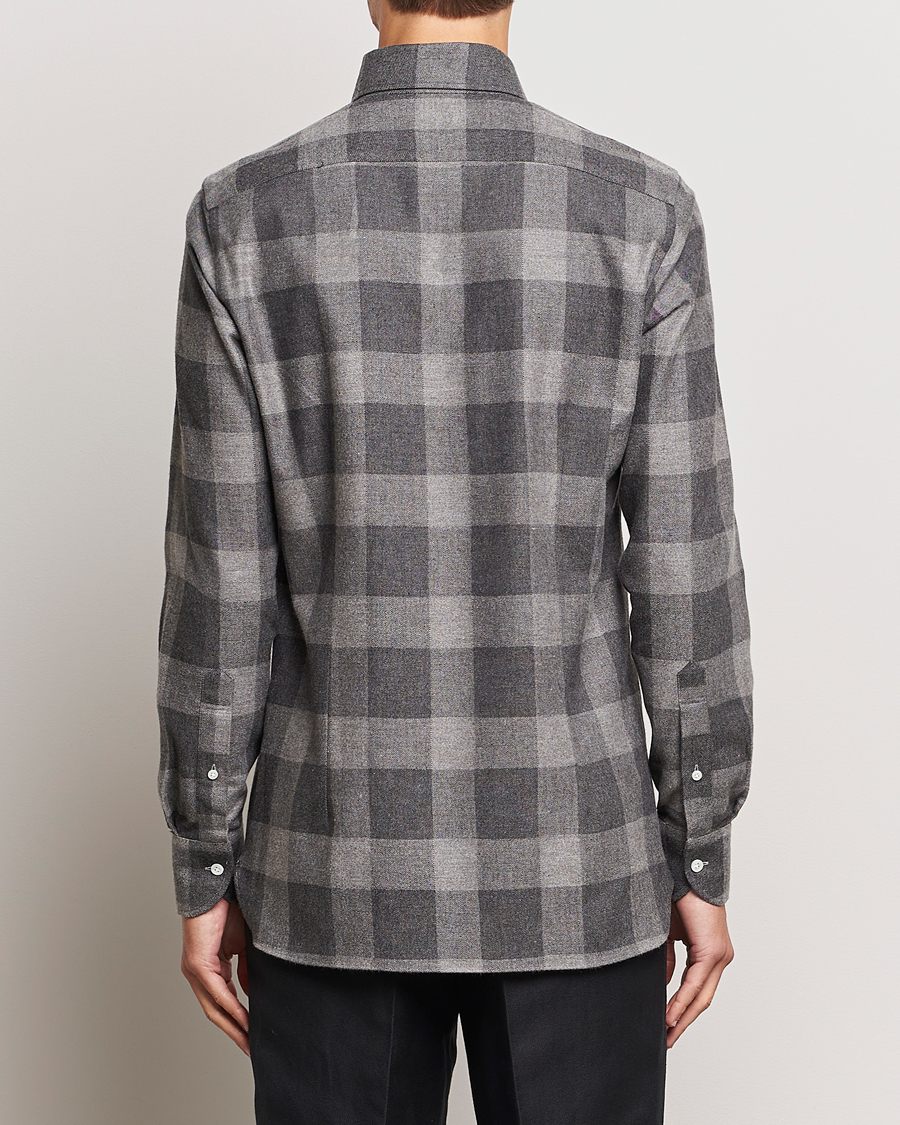 Mies | Kauluspaidat | 100Hands | Large Checked Flannel Shirt Grey