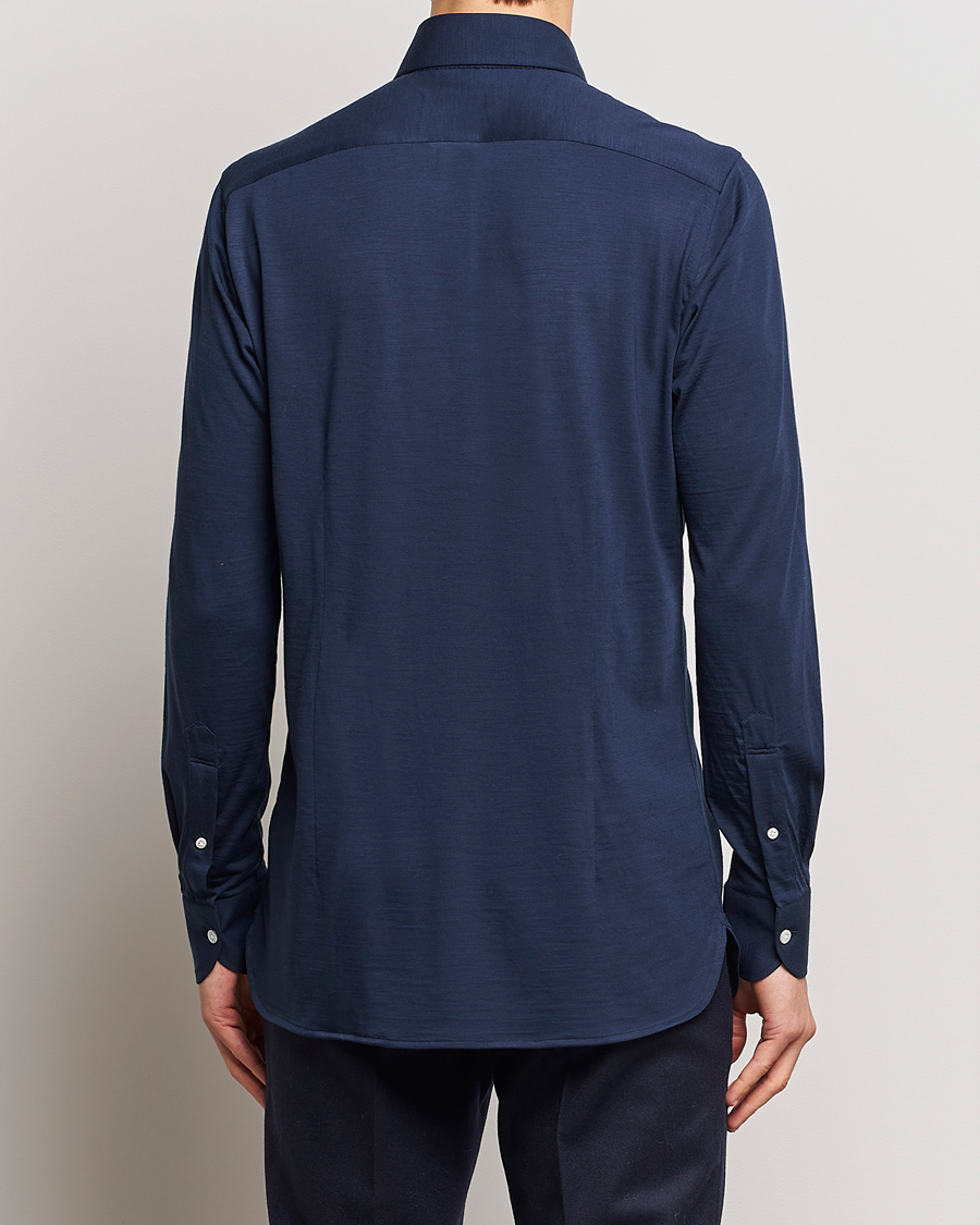 Mies | Kauluspaidat | 100Hands | Wool Cut Away Shirt Navy Blue
