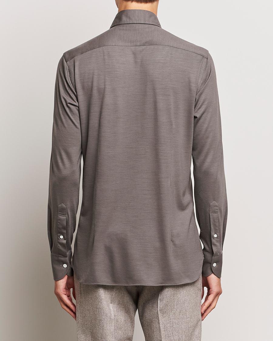 Mies | Kauluspaidat | 100Hands | Wool Cut Away Shirt Green Grey