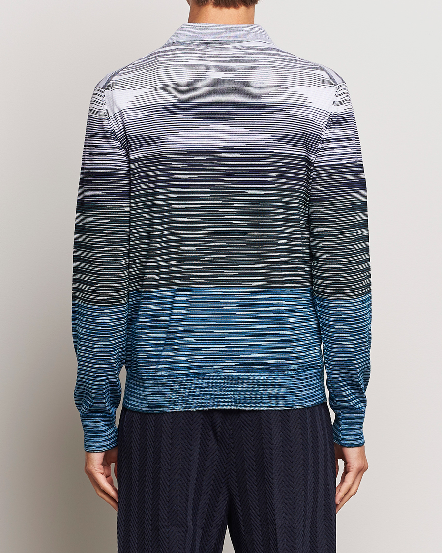 Mies | Puserot | Missoni | Space Dyed Long Sleeve Polo Blue/Black