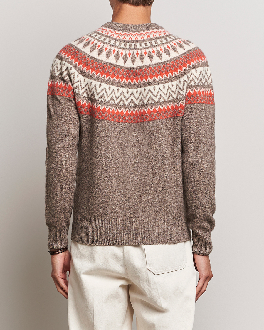 Mies | Puserot | Altea | Cashmere Blend Norwegian Sweater Beige/Red