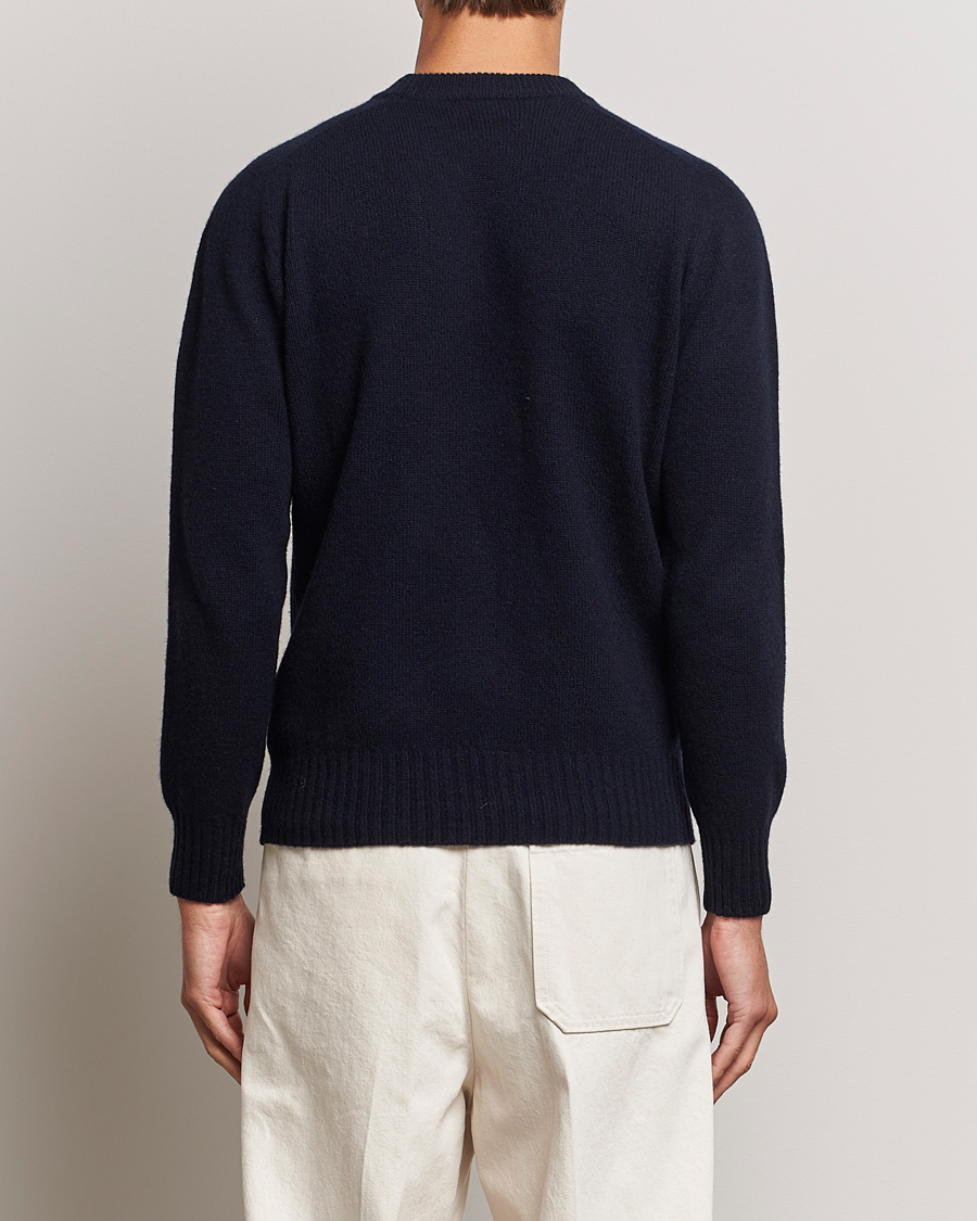 Mies | Puserot | Altea | Wool/Cashmere Crew Neck Pullover Navy