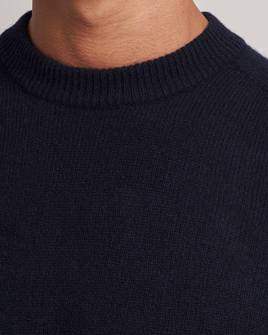 Mies | Puserot | Altea | Wool/Cashmere Crew Neck Pullover Navy
