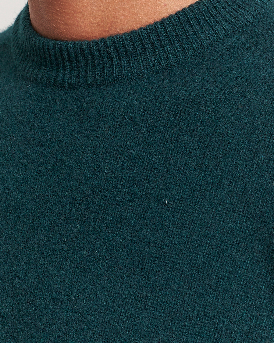 Mies | Puserot | Altea | Wool/Cashmere Crew Neck Pullover Dark Green