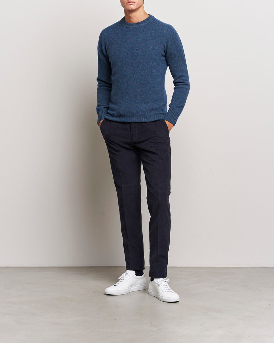 Mies | Puserot | Altea | Wool/Cashmere Crew Neck Pullover Petroleum